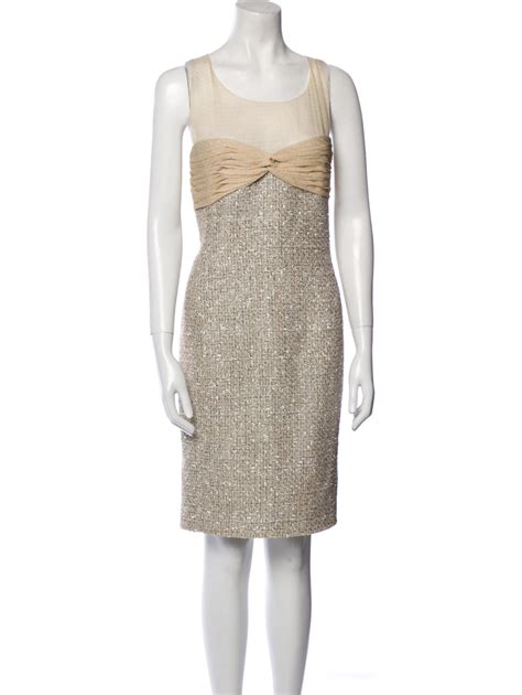 chanel tweed dress 2016|chanel knee length ladies dresses.